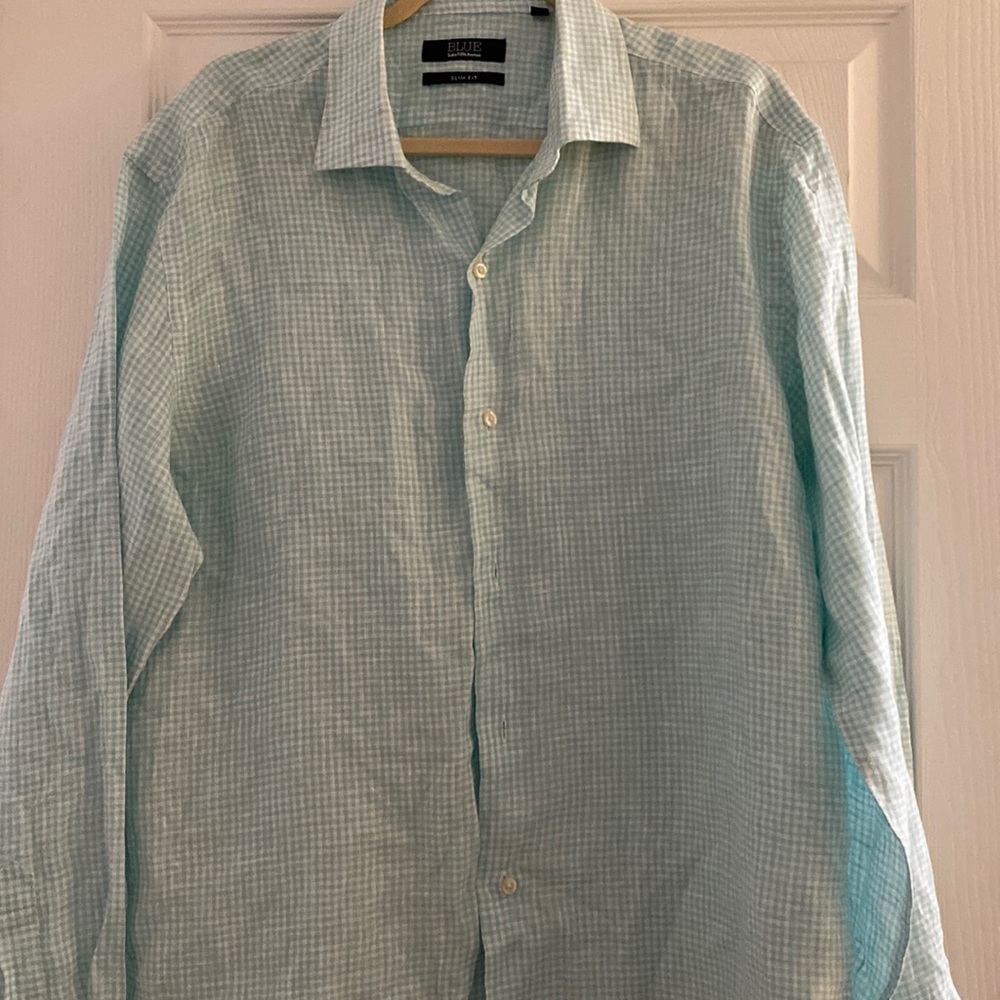 Blue Saks fifth avenue- Long Sleeve- aqua blue